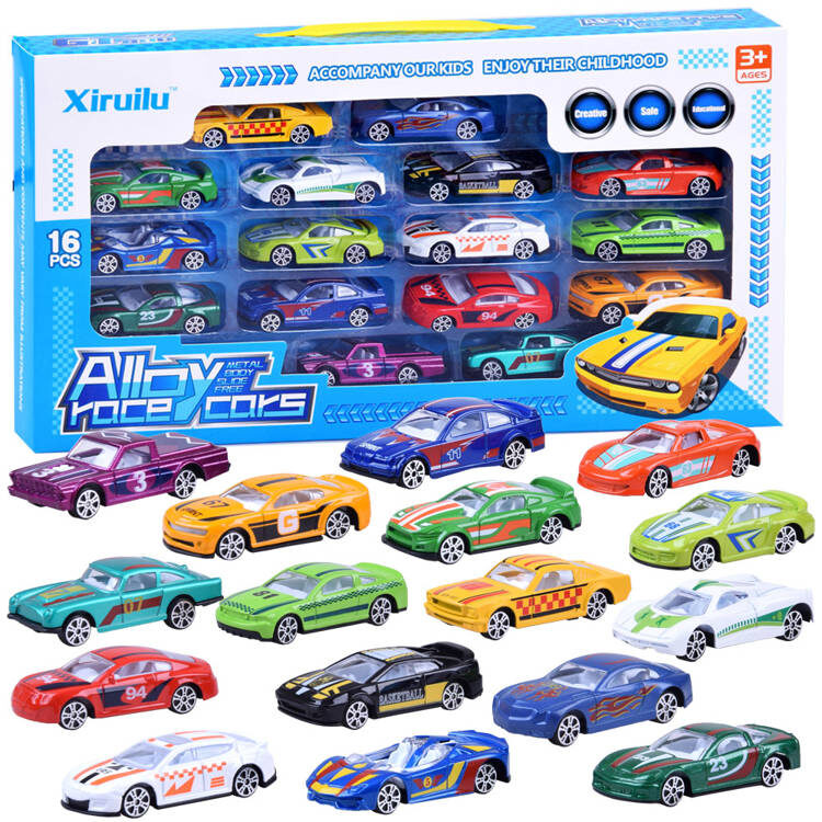 Metal cars on a plastic chassis set 16 PCS - toys - Shop online in